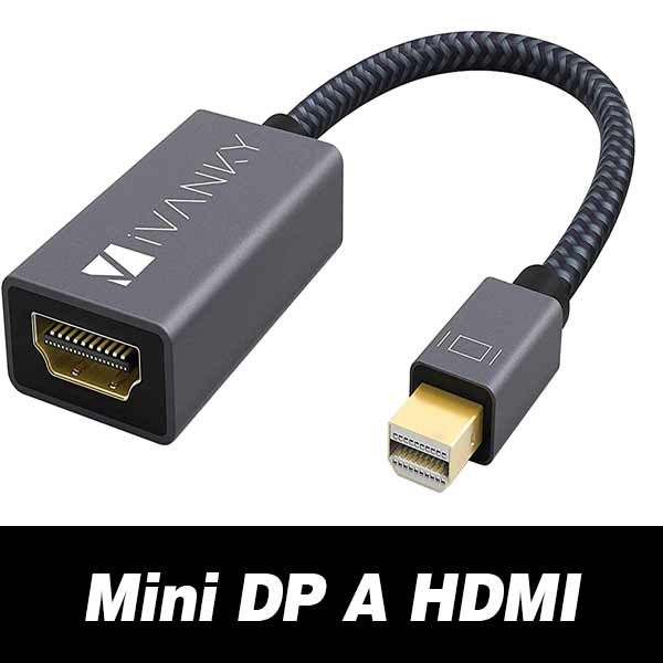 adpatador de macbook pro air Mini Display Port (Mini DP) a Hdmi Hembra, pantalla externa, monitor, proyector, televisor, tv, television