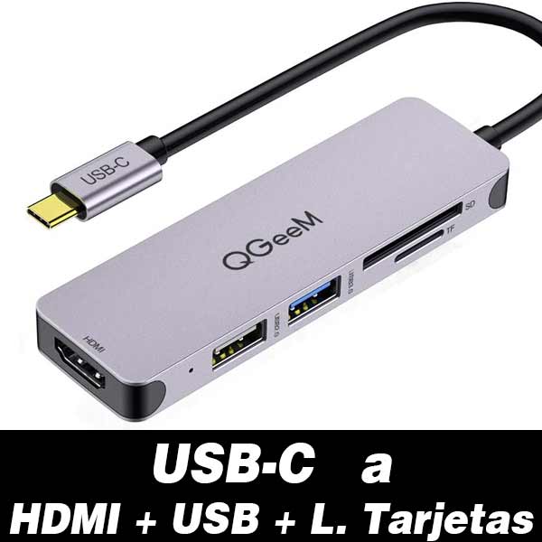 adaptador de macbook pro air hdmi usb c type c usb lector de tarjetas, pantalla externa, monitor, proyector, televisor, tv, television